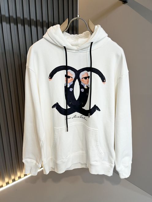 シャネルパーカー激安Ｎ級品 純綿 トップス フード付き 男女兼用 柔らかい ホワイト
