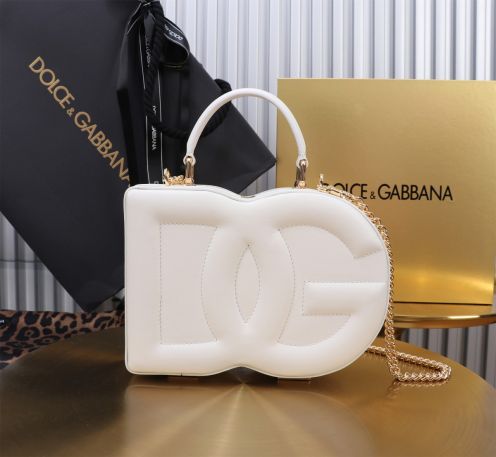 D&G 優雅レディ ドルガバ ヒョウ 柄 バッグコピー 斜め掛けバッグ ハンドバッグ 6405#BOX ホワイト