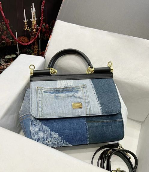 D&G ドルガバ クラッチ バッグ偽物 シンプル レザー ハンドバッグ 通勤 デニム ブルー
