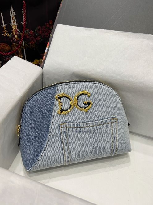 D&G 人気商品 ドルガバ クロシェ 編み バッグコピー シンプル ハンドバッグ デニム ブルー