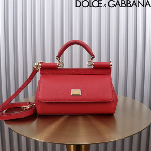 D＆G ドルガバ バックスーパーコピー 牛革 レザー 斜め掛け ハンドバッグ 優雅レディ レッド