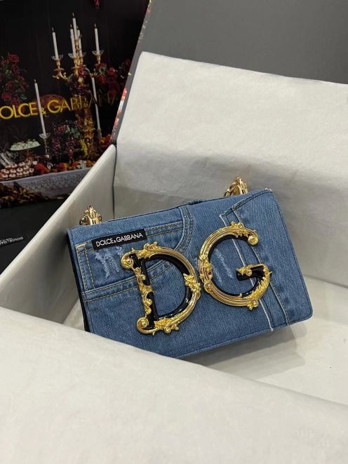 D&G ドルガバ トート バックスーパーコピー チェーンバッグ ハンドバッグ デニム ブルー
