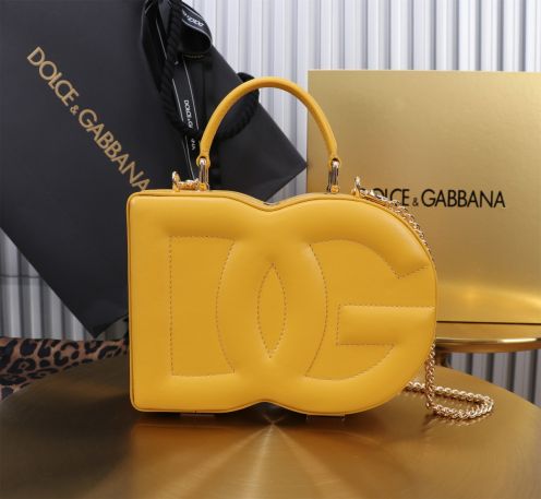 D&G ドルチェ & ガッバーナ セカンド バッグコピー 斜め掛けバッグ ハンドバッグ 6405#BOX イエロー