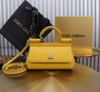 D＆G ドルチェ アンド ガッバーナ バッグコピー 牛革 レザー 斜め掛け ハンドバッグ 優雅レディ イエロー