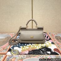 D&G シシリー ドルガバコピー 品質保証 本革 レザー 斜め掛け ハンドバッグ 通勤 グレー