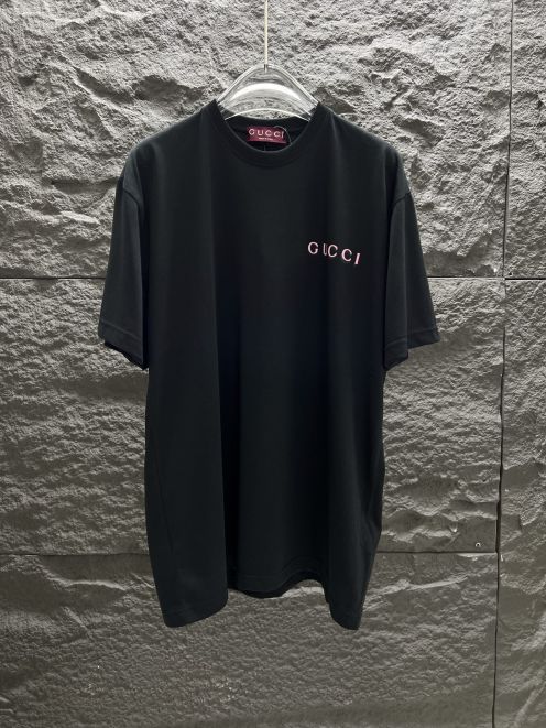 gucci t シャツ スパンコールコピー 綿100% トップス プリント ゆったり 半袖 ブラック