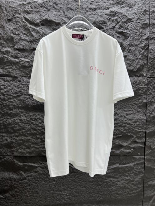 gucci t シャツ テニススーパーコピー 綿100% トップス プリント ゆったり 半袖 ホワイト