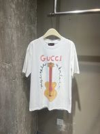 gucci コラボ t シャツ偽物 ゆったり プリント 100%綿 短袖 トップス 男女兼用 ホワイト
