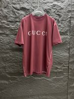gucci t シャツ オレンジスーパーコピー 純綿 トップス ロゴプリント ゆったり 半袖 レッド