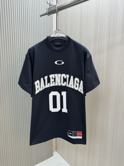 バレンシアガ トップス メンズ偽物 Ｔシャツ トップス プリント 100％綿 短袖 ゆったり ブラック