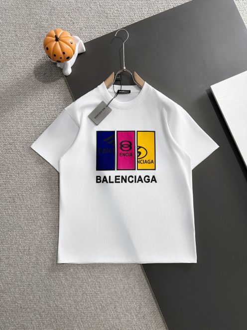 超人気 バレンシアガ レディース トップス偽物 プリント 100％綿 短袖tシャツ ゆったり ホワイト