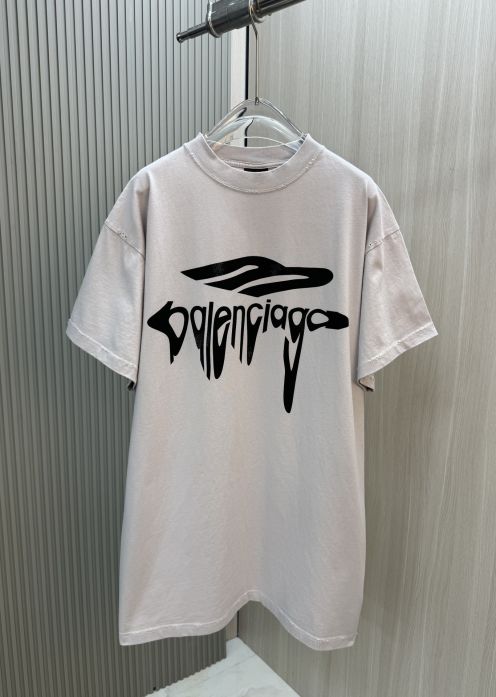 バレンシアガ トップス レディースコピー Ｔシャツ トップス プリント 100％綿 短袖 ゆったり ホワイト