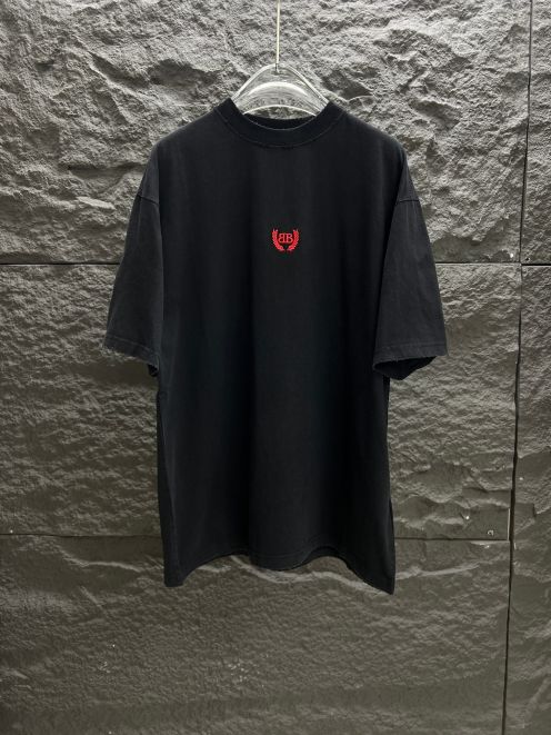 バレンシアガtシャツ コーデスーパーコピー トップス 半袖 プリント 純綿 ゆったり ブラック