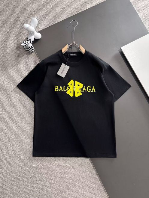 超激得の新品 バレンシアガリップ偽物 プリント 100％綿 短袖tシャツ ゆったり ブラック