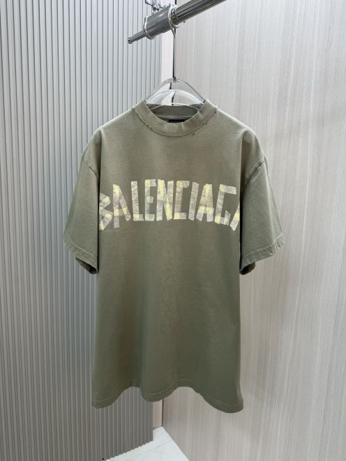 バレンシアガtシャツ値段スーパーコピー トップス プリント 100％綿 短袖 ゆったり グリーン
