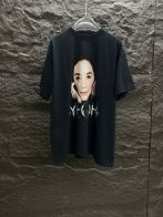 バレンシアガtシャツ メンズ偽物 トップス 半袖 プリント 純綿 ゆったり ブラック