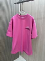 バレンシアガの服スーパーコピー トップス 半袖 プリント 純綿 ゆったり 男女兼用 ローズレッド