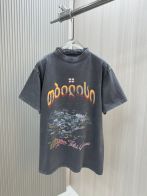 バレンシアガ レディース tシャツ偽物 トップス プリント 100％綿 短袖 ゆったり ブラック