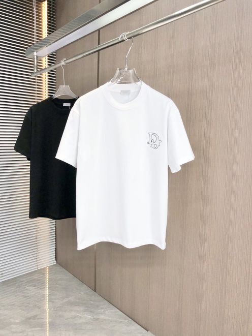心地よい着用感 ディオールtシャツコピー 純綿 トップス 短袖 ゆったり プリント 男女兼用 ホワイト