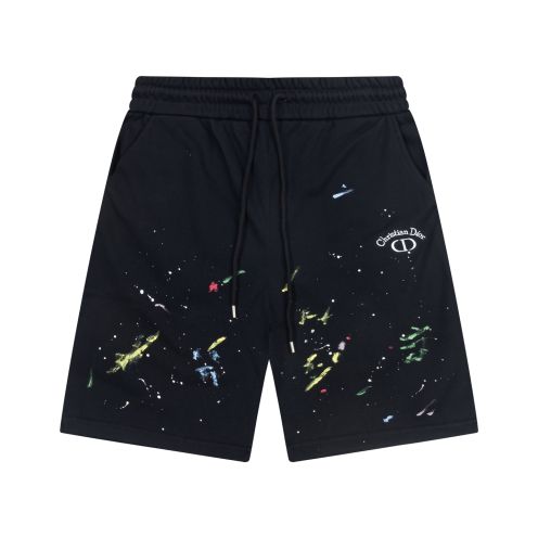 dior 半ズボンスーパーコピー ショットパンツ 夏新品 ビーチ カジュアル プリント 男女兼用 ブラック