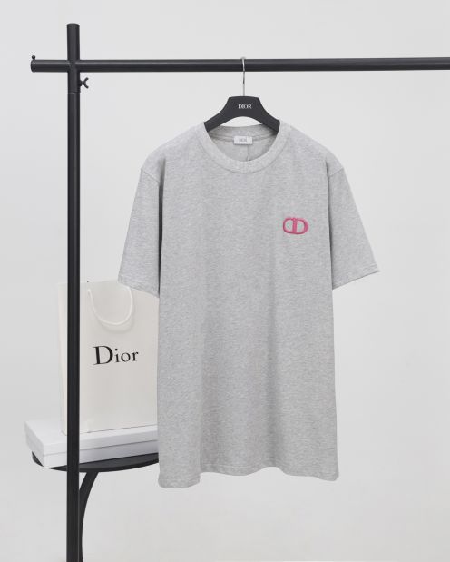 ディオール tシャツ サイズ感コピー Tシャツ 純綿 トップス 短袖 ゆったり プリント 8815# 柔らかい グレー