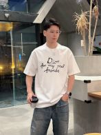 ディオールtシャツコーデコピー 純綿 トップス 短袖 ゆったり プリント 柔らかい シンプル ホワイト