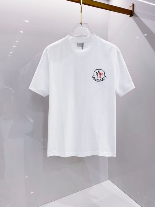 モンクレールtシャツメルカリ偽物 ロゴプリント トップス 短袖 柔らかい 綿100％ ホワイト