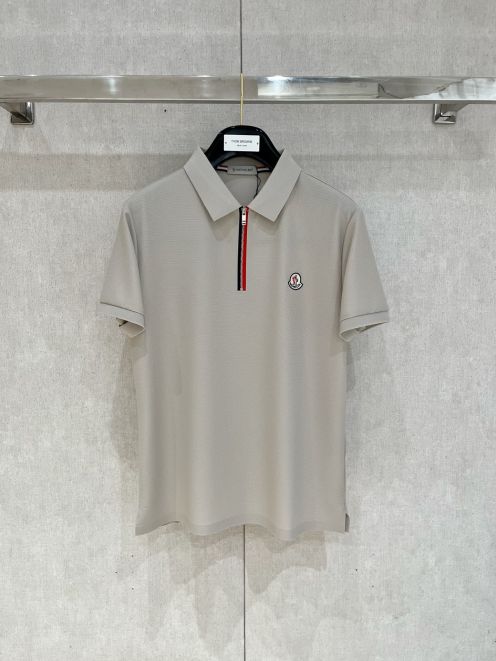 モンクレールロゴＮ級品 トップス ポロシャツ 通気性いい 柔らかい 通勤 グレー