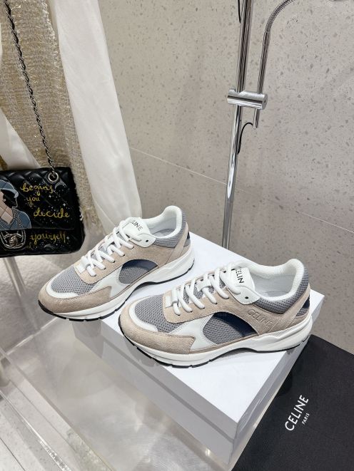 セリーヌ メンズ スニーカーコピー 歩きやすい カジュアル シンプル 柔軟 シンプル グレー