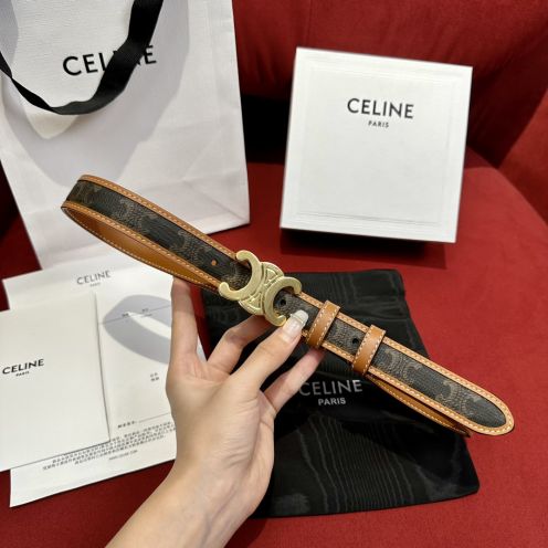 【激安】セリーヌベルト ウエストＮ級品 ベルト 本革 レザー 優雅レディ 細い ブラウン