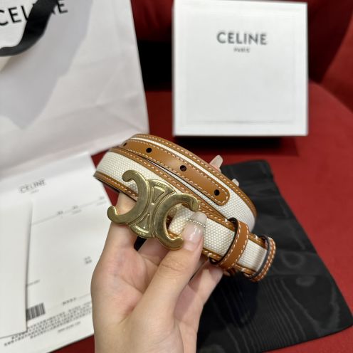 オンライン限定 セリーヌ セーズ インスタ偽物 ベルト 本革 レザー 優雅レディ 細い 上質 ブラウン