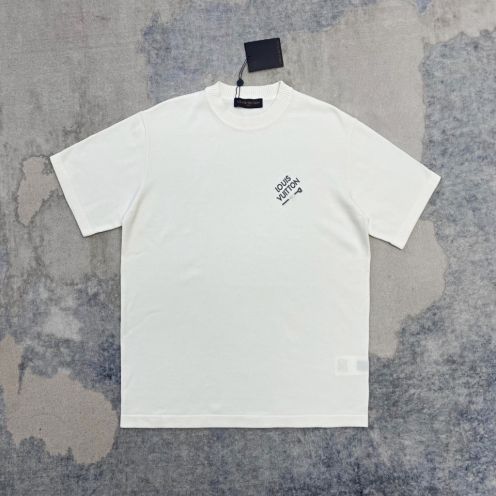 ヴィトン tシャツ 公式コピー 純綿 トップス 短袖 柔らかい プリント シンプル ホワイト