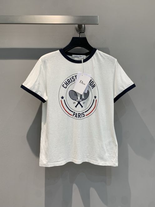 夏新作 dior クマ tシャツ偽物 トップス 半袖 綿 ゆったり プリント ホワイト
