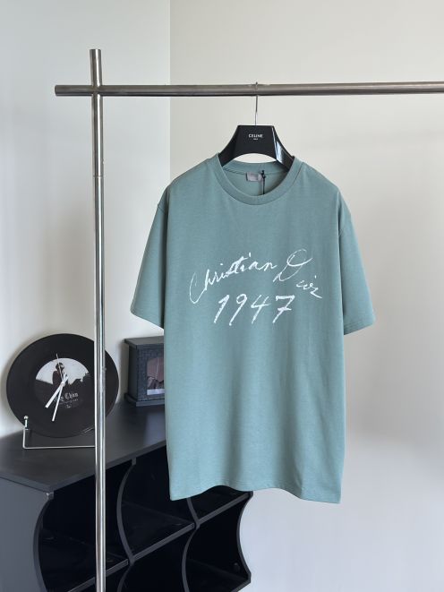 dior レディース tシャツ偽物 トップス 半袖 ファッション 綿 横縞 シンプル プリント ブルー