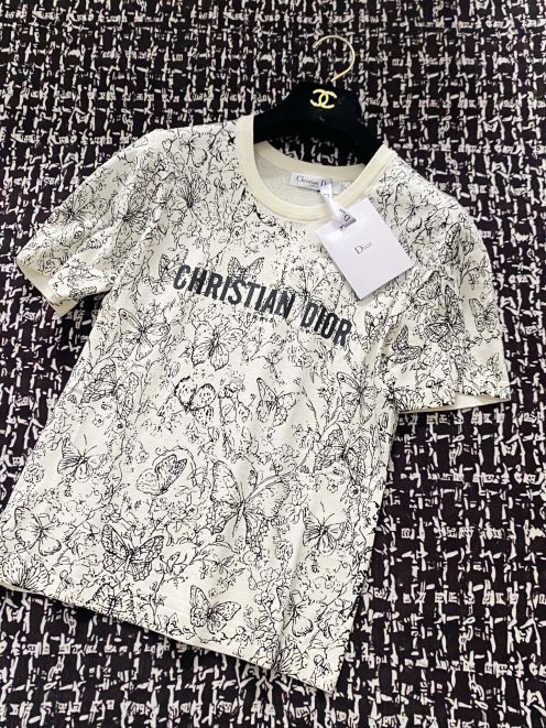 ディオールオム tシャツＮ級品 トップス 半袖 綿 ゆったり 柔らかい プリント ブラック