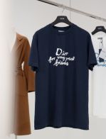 ディオールtシャツメルカリコピー 短袖 トップス プリント 上質 100％綿 ブラック