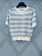 ディオールtシャツメンズスーパーコピー トップス 半袖tシャツ 綿 横縞 シンプル ブルー