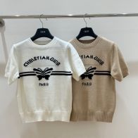 ディオールの服コピー トップス 半袖tシャツ 綿 ゆったり カジュアル 2色可選