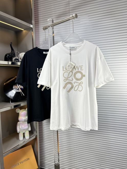 ロエベtシャツコーデスーパーコピー 半袖 トップス 純綿 シンプル プリント ホワイト