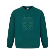 お値打ち価格 ロエベ パーカー偽物 トップス 純綿 長袖 シンプル ロゴプリント グリーン