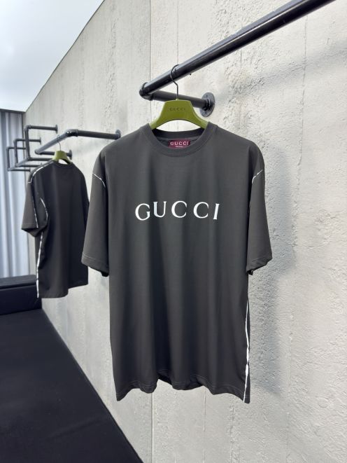 gucci ティ シャツコピー トップス 半袖tシャツ 純綿 ゆったり 上質品 ブラック