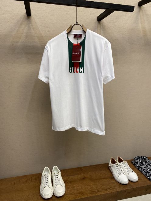 超激得価格 gucci 半袖コピー プリント トップス 100%綿 ゆったり tシャツ ホワイト