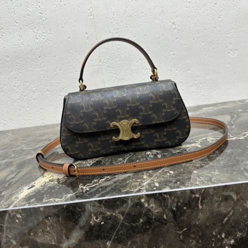 セリーヌバッグ クリーニングコピー 牛革 レザー ミニ 斜め掛け ハンドバッグ 119533 ブラウン