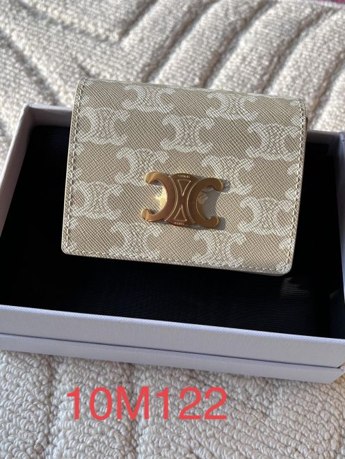 celine  財布偽物 本革 レザー 10M123 小遣い 名刺入れ 花柄 ベージュ色