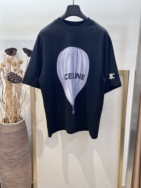 キッズ セリーヌtシャツコピー 純綿 トップス 半袖 シンプル プリント 男女兼用 ブラック