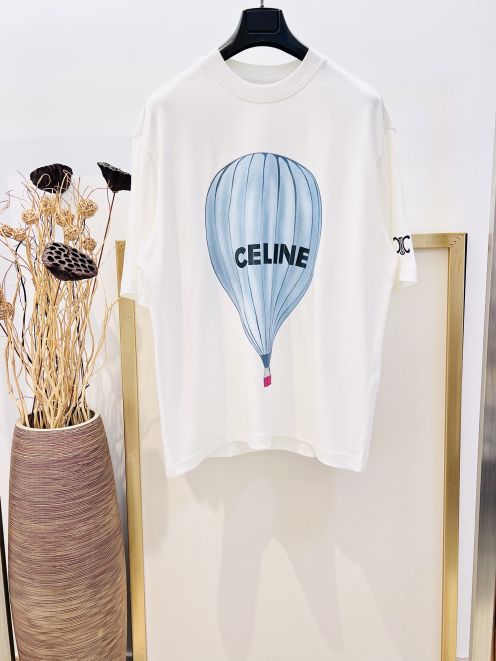 セリーヌtシャツ コーデスーパーコピー 純綿 トップス 半袖 シンプル プリント 男女兼用 ホワイト