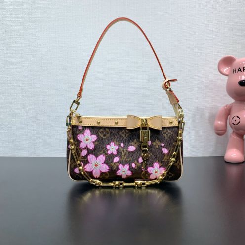 ヴィトン バッグ 重い偽物 ミニ 斜め掛けバッグ レザー 本革 M13666 さくらプリント ブラウン
