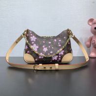ルイヴィトンバッグ カプシーヌスーパーコピー 斜め掛けバッグ レザー 本革 M13265 さくらプリント ブラウン