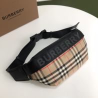 バーバリー カバンスーパーコピー レザー 腰バッグ ナイロン 斜め掛け ブラック