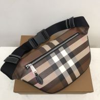 バーバリー ショルダー バッグ 偽物 レザー 腰バッグ ナイロン 斜め掛け ブラウン